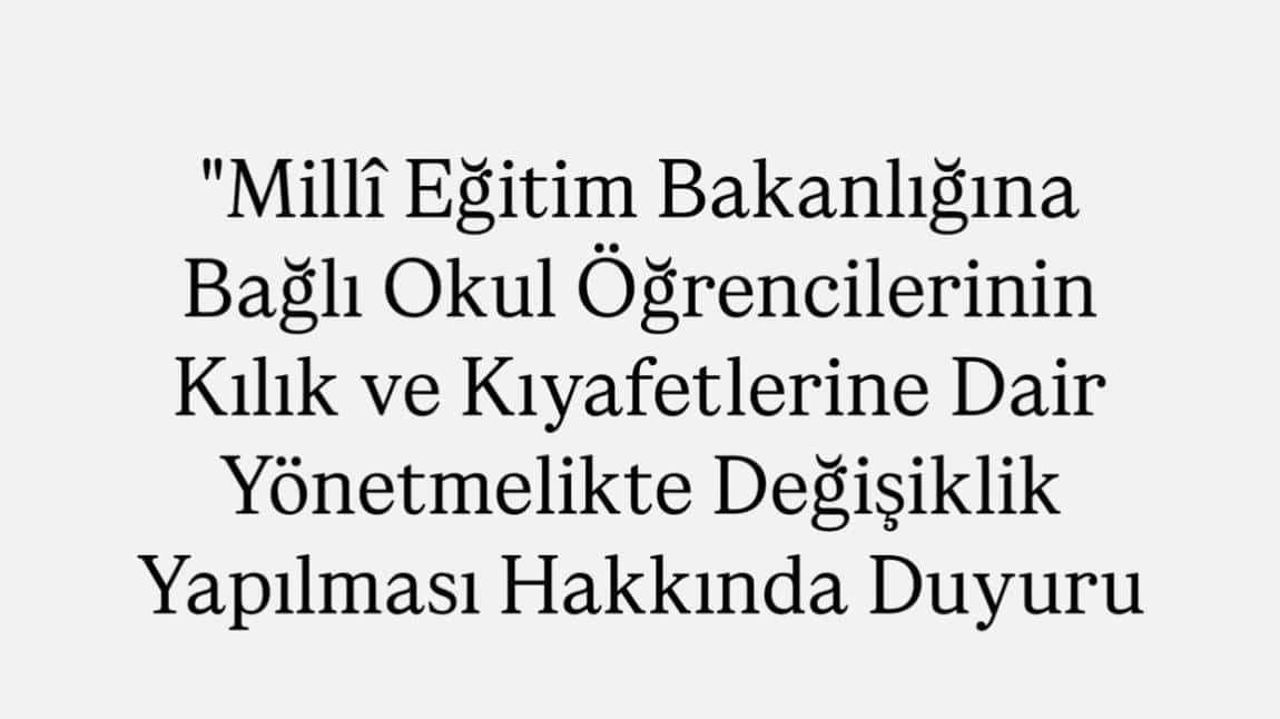 OKULUMUZ İÇİN BELİRLENEN ÖRNEK ÖĞRENCİ KIYAFETLERİ
